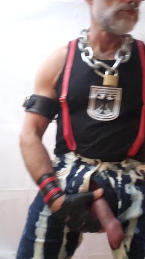 Pipe Dad Pumping Balls and Cock in a Monstertube