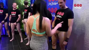 Gang bang with huge cocks and horny pussies