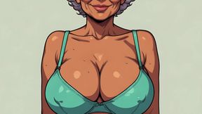 Sexy Curvy Matures Bra and Panty Art