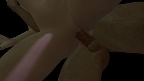 sexy blonde chick with a cute face gets it from behind - 3d porn