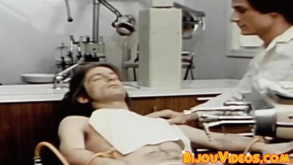 Gay patient jerks off while dildo fucked by hot doctor