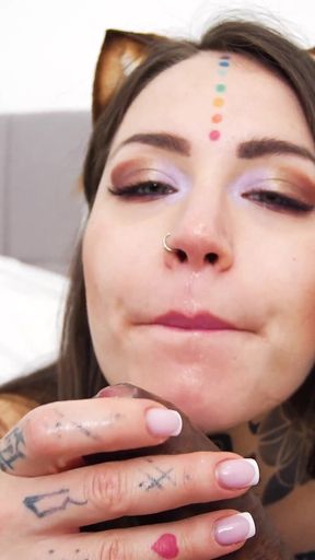 Russian Alt Girl Mari Galore Interracial POV Cum Tasting BBC Blwojob