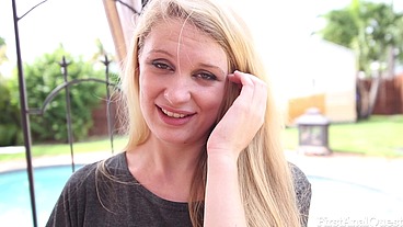 FIRSTANALQUEST - PAINFUL ANAL SEX OUTDOORS WITH A BLONDE AND A BIG COCK