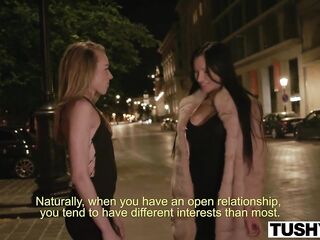 TUSHY Pair discover their flawless match for anal trio