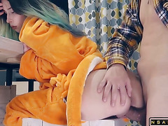 Sex with a sleepy teenager in Pokemon pajamas