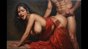 Threesome, slut takes cock in mouth and in pussy