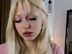 Close up with teen pussy pleased with dildo and vibrator