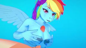 rainbow dash gives blowjob in pov - my little pony friendship is magic hentai parody