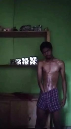 Hot black Teen Fucker plays with his big cock