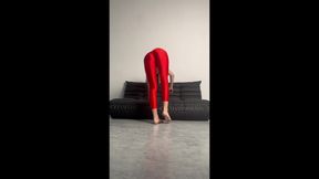 teasing stretching tall women