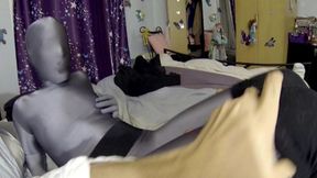 nylonxtreme - update #76 - zentai grey suit sex