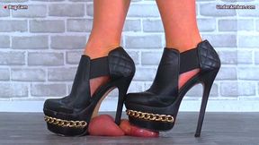 Smushing Your Cock & Balls Under My Monster Stiletto Boots - 187 Bug Cam - Goddess Amber - Trample Trampling CBT Ballbusting Crush Crushing Heels Heel
