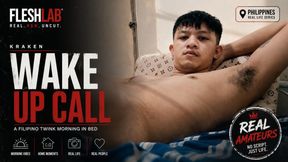 KRAKEN WAKE UP CALL:  Stroke my Big Dick on Bed, Shooting Cum