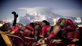 angel dark, carly, nataly d angelo and michelle thorne hot lesbo foursome!