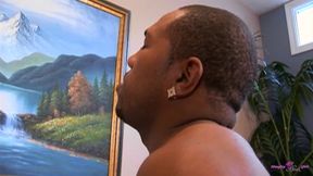 A Tattoed Horny Black Girl Gets Her Pussy Destroyed by Her Friends Big Black Cock.