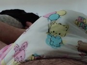 Man cumming in diaper
