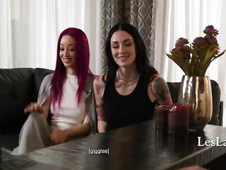 Hawt Stone Massage Escalates to Lesbo 3some - Charlotte Sins, Addison V, Scarlett Bloom