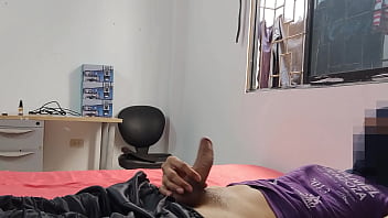 Young straight guy with a nice size cock cums