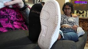 Phoenix's Perfect Ebony Indian Feet Worshipped Fresh out of her Shoes