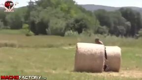 fat ebony jock bonks two Bottoms In The HayStacks