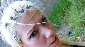 Blond Slut Fucking And Facial In Forest