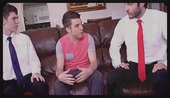 Blindfolded Jock’s Raw Threesome with Mormon Studs