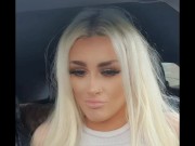 Scottish Blonde Flashing her Fake Tits in Public