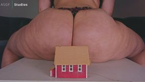 Nixlynka EXPLODES your tiny house under her GIANT ASS!! LATINA ASS DOMINATION!