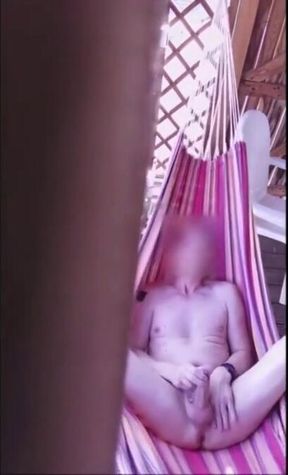 Outdoor Handjob in a Hangmat with a Big-Cocked Twink