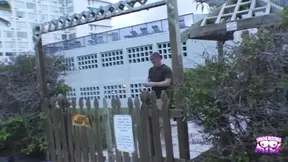 Two lucky lesbians visit and fuck the biggest cock they've ever seen