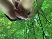 Vibrator inside + squats = shaky anal orgasm public