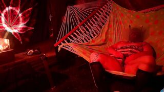 Solo masturbation of my soak snatch inside the hammock on molly Hammock Hussy two