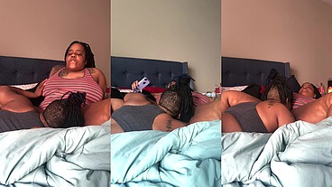 Giving my girl aggressive head in the bed