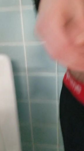 Johnholmesjunior Flashing His Hard Cock in Busy  Vancouver Park Bathroom