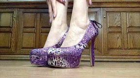 Annika Dangling Purple Heels HD