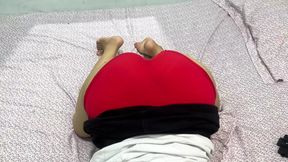 Amateur college gives boyfriend a cheap guest house bj in front of the mirror
