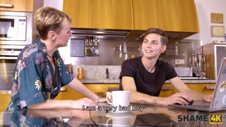 SHAME4K Hot studs dream is to have an adventure with an old hottie