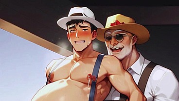 Hot hentai anime call-boys have gay orgy with old farmers with big dicks. Pinoy