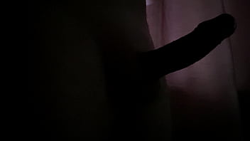 Big cock silhouette - Mr Big Dick UK rubbing his cock in the shadows