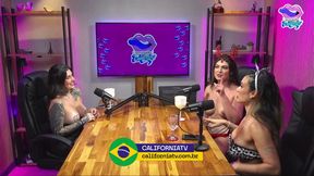 Hottest Podcast Ever: Brunette &amp; Blonde Strip Guest&#039;s Lingerie &amp; the Wild Orgy Begins!