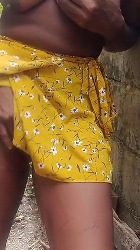 Masturbating Outdoors in Sexy Short Skirt Moaning Cumming Hard