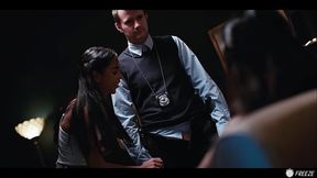 Lesbian Freeze Fetish - Brunette Latina Girl Stops Time And Pranks Coco Bae While Sucking Her Tits