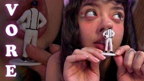 giantess humiliation: i smell you, i swallow you and i crush you from the inside (vore + belly inflation)