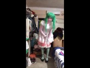 Kigurumi sakura dress kawaii masturbating