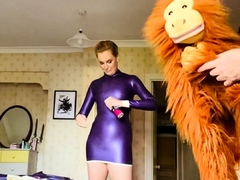 two women fetish latex asslicking and anal mff