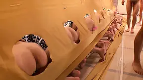 Japanese Gloryhole Orgy, Cock Sucking & Pussy Fucking Extravaganza