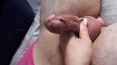 Oiled stepsis massages huge cock till thick cum ruins her