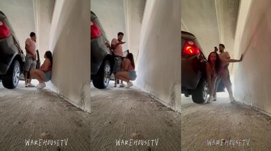 Big Ass Latina Sucks BBC Standing Doggystyle In Parking Garage Caught On Camera
