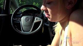 After hiking with Bailey Brooke she sucks your dick in the car