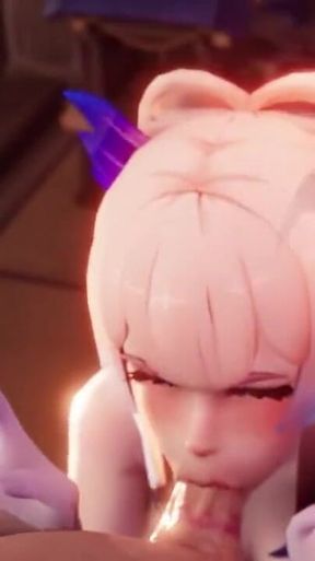 Kokomi Blowjob Oral Fellatio - Genshin Impact 3D Dick Sucking Deepthroat Animation Aether Sex